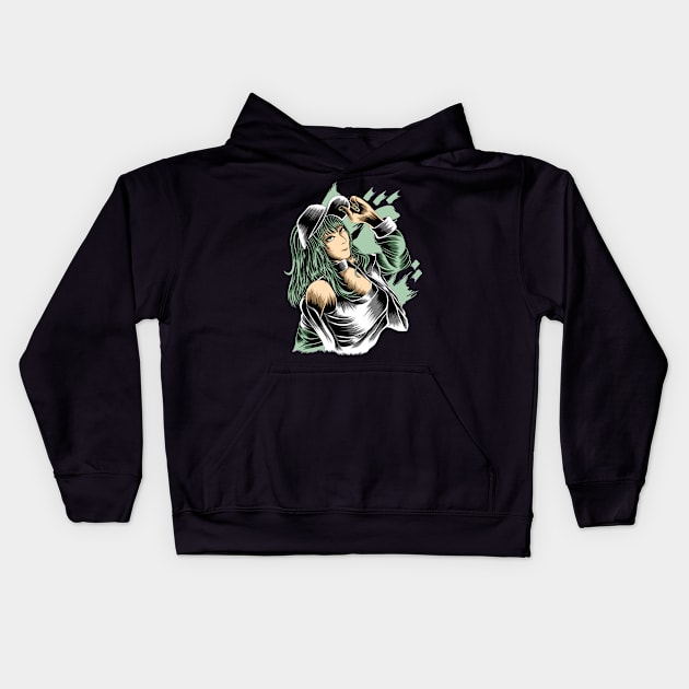 Artwork Illustration Naughty Beautiful Girl Kids Hoodie by Endonger Studio